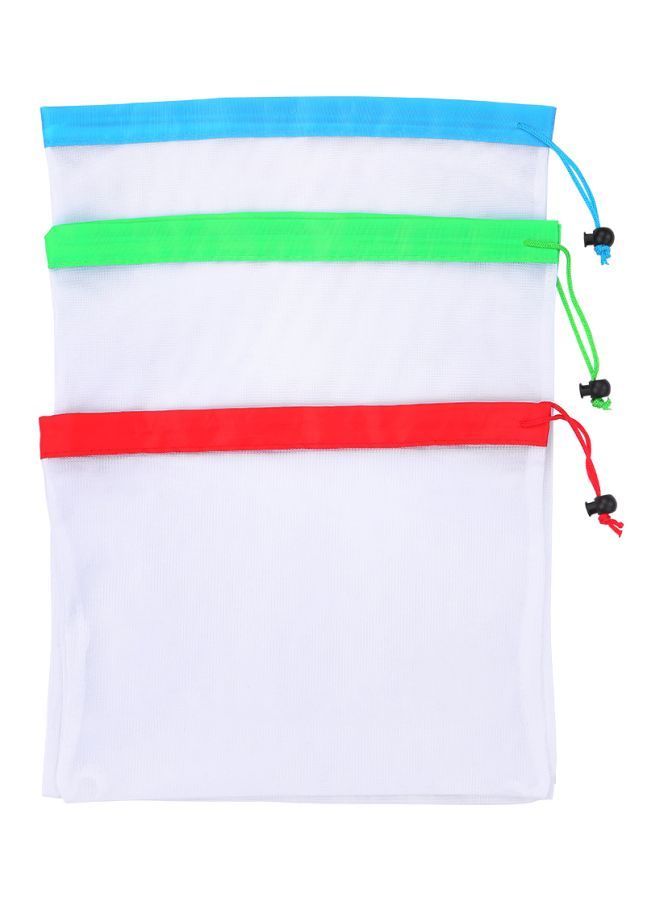 NIBEMINENT 15-Piece Reusable Produce Bag Set Multicolour Large (29.5x42), Medium (29x35), Small Bag(28.5x22.5)centimeter - Image 1