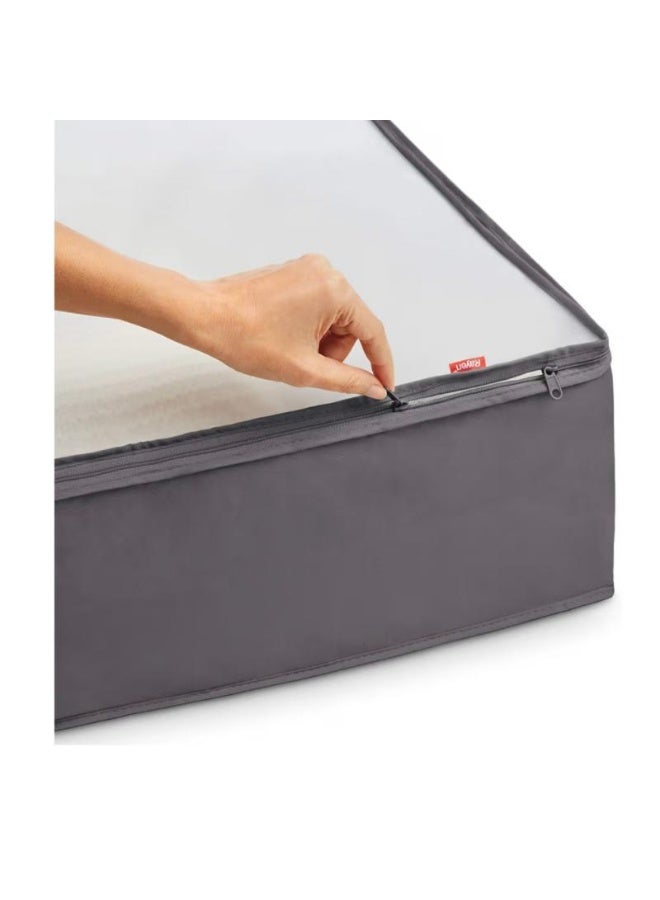 Rayen Blanket Cover 55×65×20 cm – Durable Polyester Storage Bag for Blankets and Clothes with Transparent Window & Zipper Closure – Dark Color. - Image 4