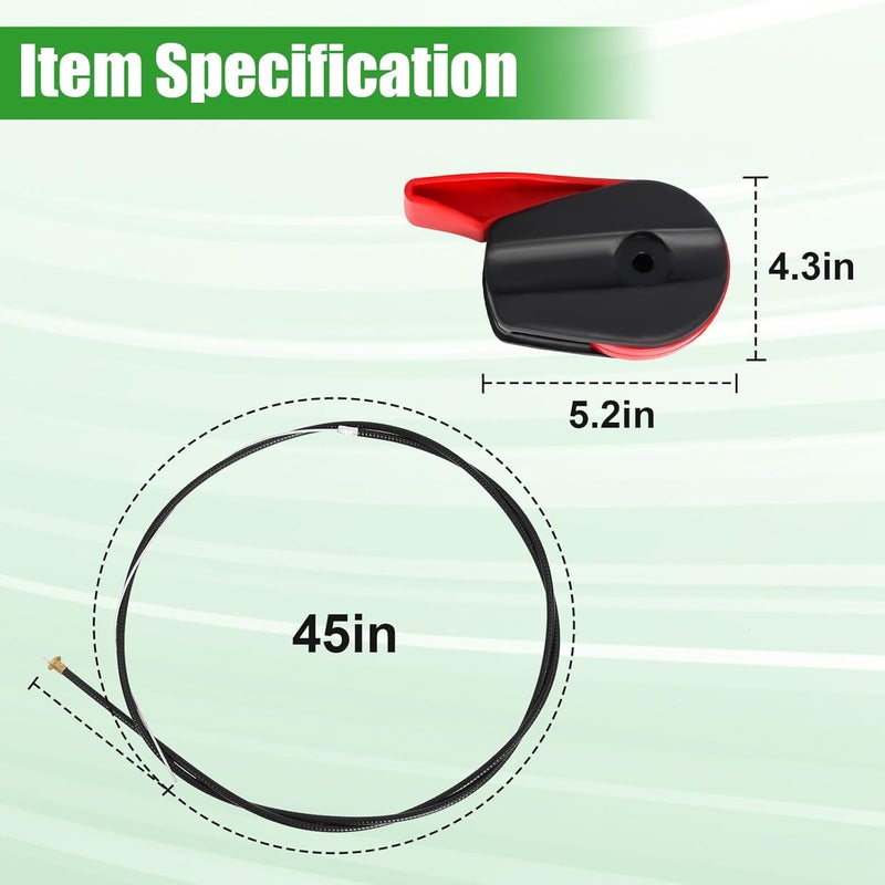 Swess 65" Lawn Mower Throttle Cable Universal Kit with Control Switch Lever Handle for Lawnmowers Cable Repair Kit - Image 1