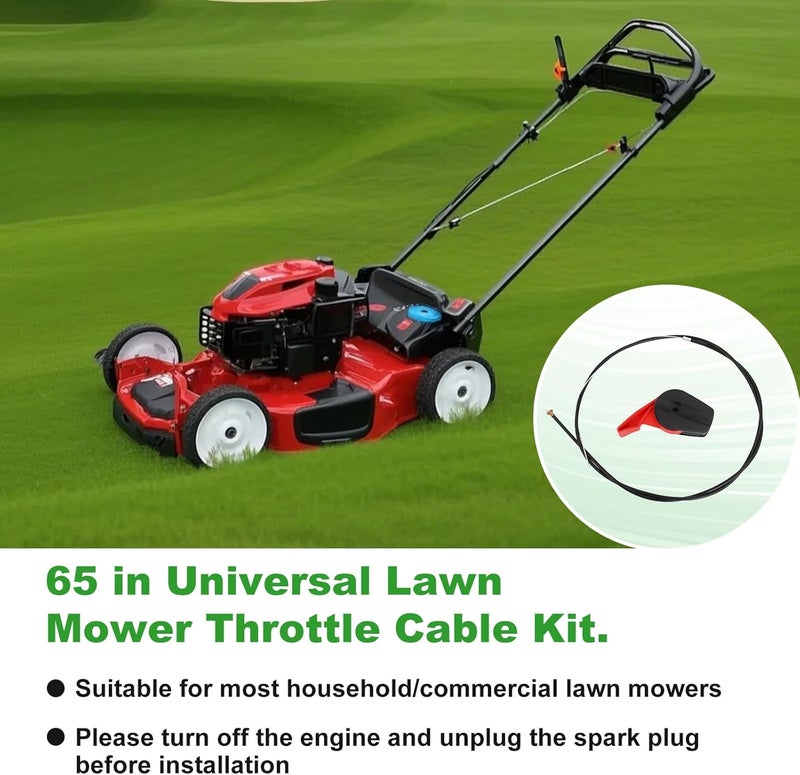 Swess 65" Lawn Mower Throttle Cable Universal Kit with Control Switch Lever Handle for Lawnmowers Cable Repair Kit - Image 3
