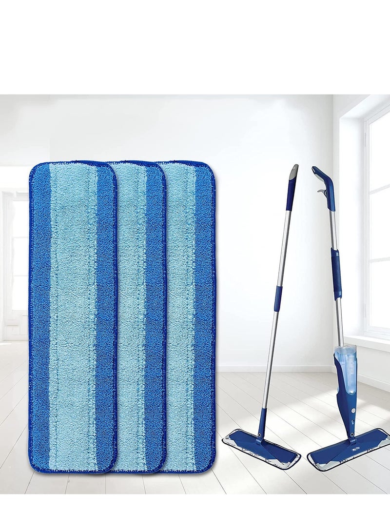Mop Replacement Pads, Microfiber Cleaning Pad Compatible with Bona, Reusable, Washable with Family of Mops-3 Pack for Wet/Dry Flat Heads - Image 1