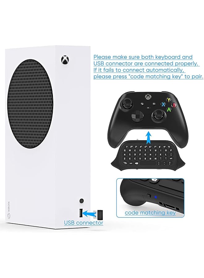 KASTWAVE Wireless Keyboard For Xbox Series X/S Controller For Xbox One/S/Controller Gamepad 2.4Ghz Mini Qwerty Controller Keyboard Gaming Chatpad With Audio/Headset Jack For Xbox Series - Image 5