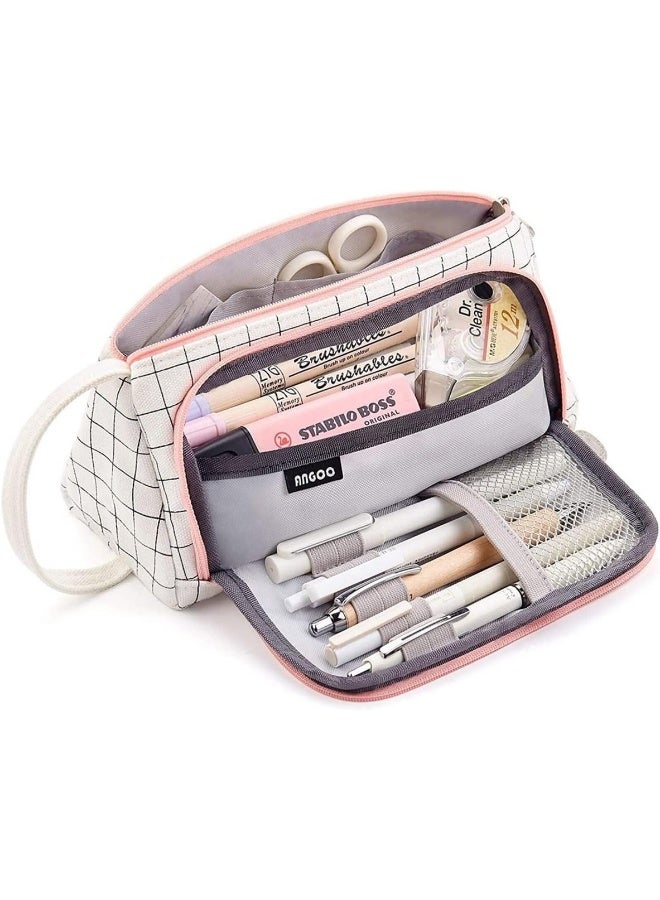 ECVV® Large Capacity Pencil Pen Case, Cute Pencil Pouch Cases Organizer with Easy Grip Handle, Pouch Pen Box Bag for Teen Girls Student Kids Gifts - Image 1