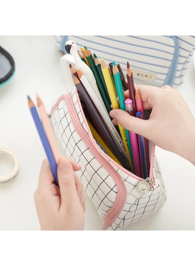 ECVV® Large Capacity Pencil Pen Case, Cute Pencil Pouch Cases Organizer with Easy Grip Handle, Pouch Pen Box Bag for Teen Girls Student Kids Gifts - Image 3