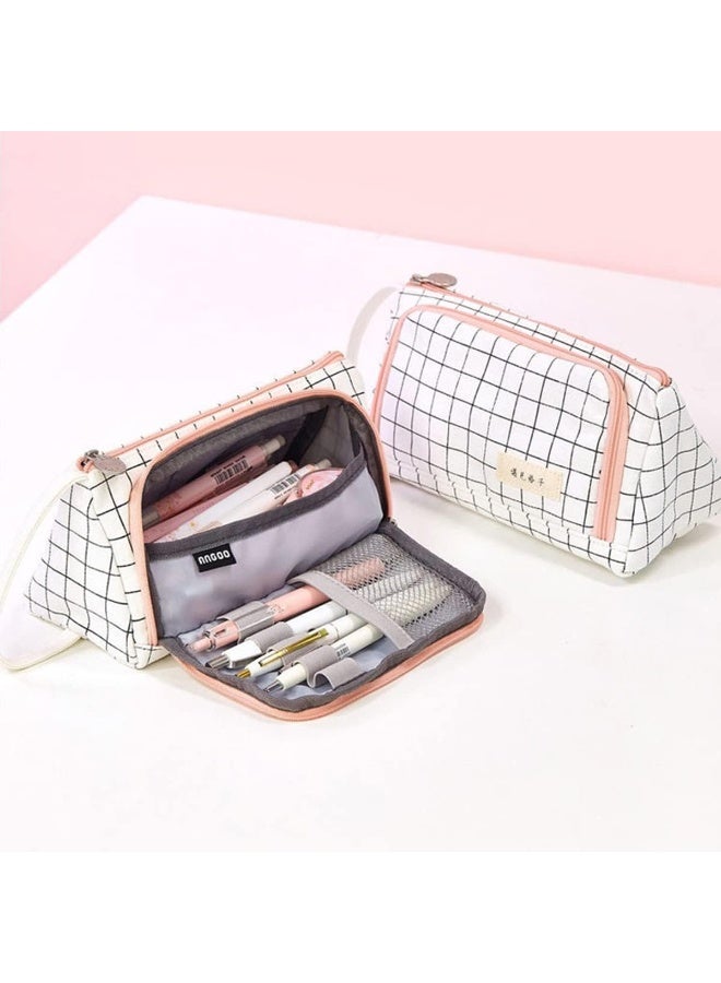 ECVV® Large Capacity Pencil Pen Case, Cute Pencil Pouch Cases Organizer with Easy Grip Handle, Pouch Pen Box Bag for Teen Girls Student Kids Gifts - Image 2