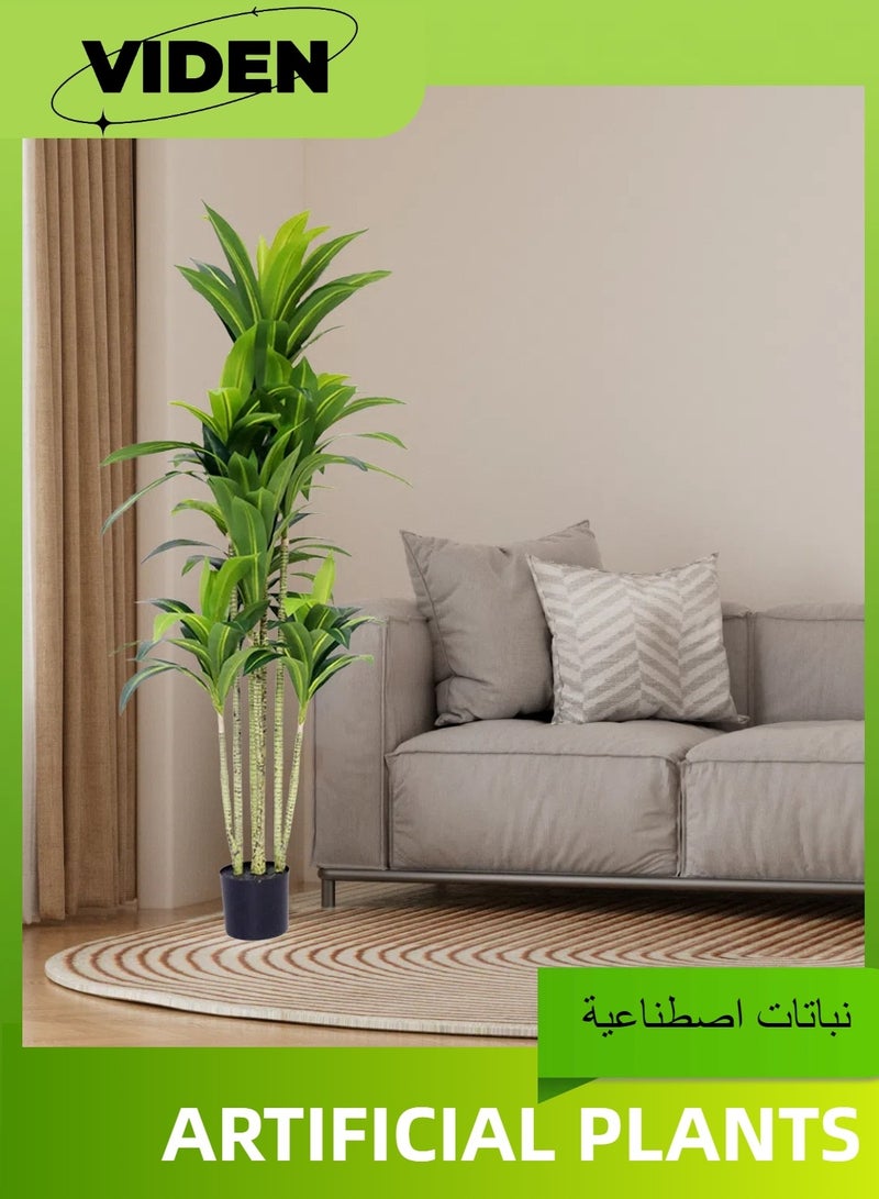 Viden 150 CM Artificial Tree Fake Flower Pot Artificial Tree Decorative Green Belt Realistic Brazilian Wood Plastic Pot Home Decoration Office Indoor Outdoor Balcony Living Room  - Image 4