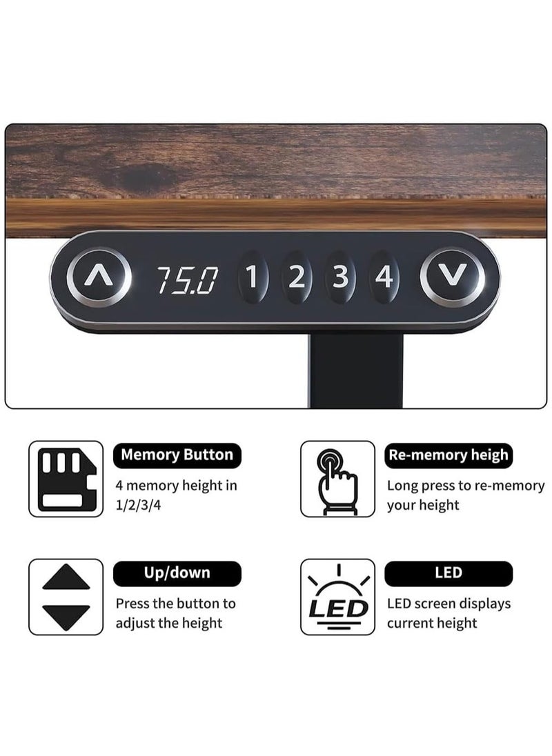 Cool Baby Style - Electric Standing Desk Height Adjustable Electric Standing Desk 55 x 24 Inch Ergonomic Patch Panel Desk For Home Office - Image 1
