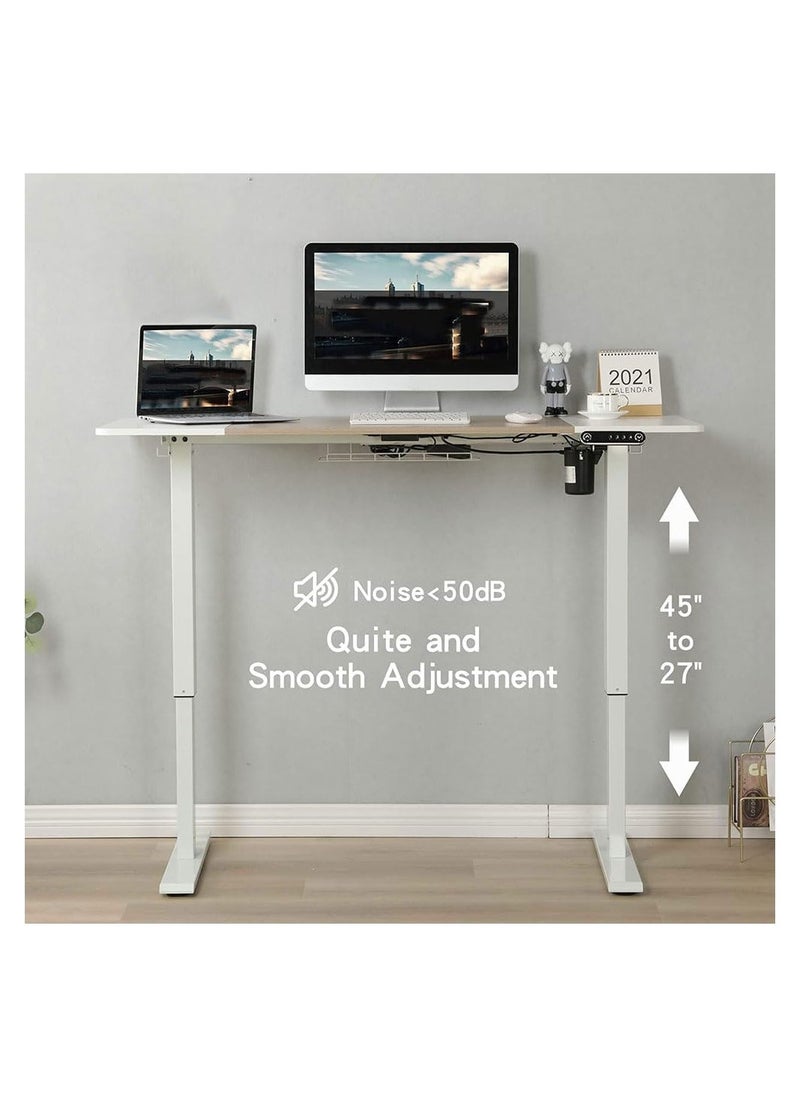 Cool Baby Style - Electric Standing Desk Height Adjustable Electric Standing Desk 55 x 24 Inch Ergonomic Patch Panel Desk For Home Office - Image 1