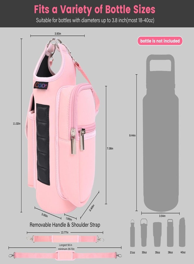 icolor Magnetic Gym Bag Water Bottle Carrier Holder with Phone Pockets & Shoulder Strap,5 Built-in Magnets Gym Bottle Pouch Sleeve,Magnetic Bag Gym Accessories Organizer for Men Women - Image 3