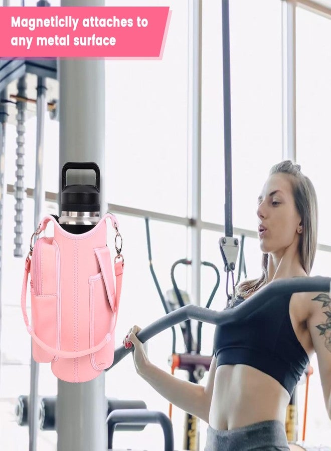 icolor Magnetic Gym Bag Water Bottle Carrier Holder with Phone Pockets & Shoulder Strap,5 Built-in Magnets Gym Bottle Pouch Sleeve,Magnetic Bag Gym Accessories Organizer for Men Women - Image 5
