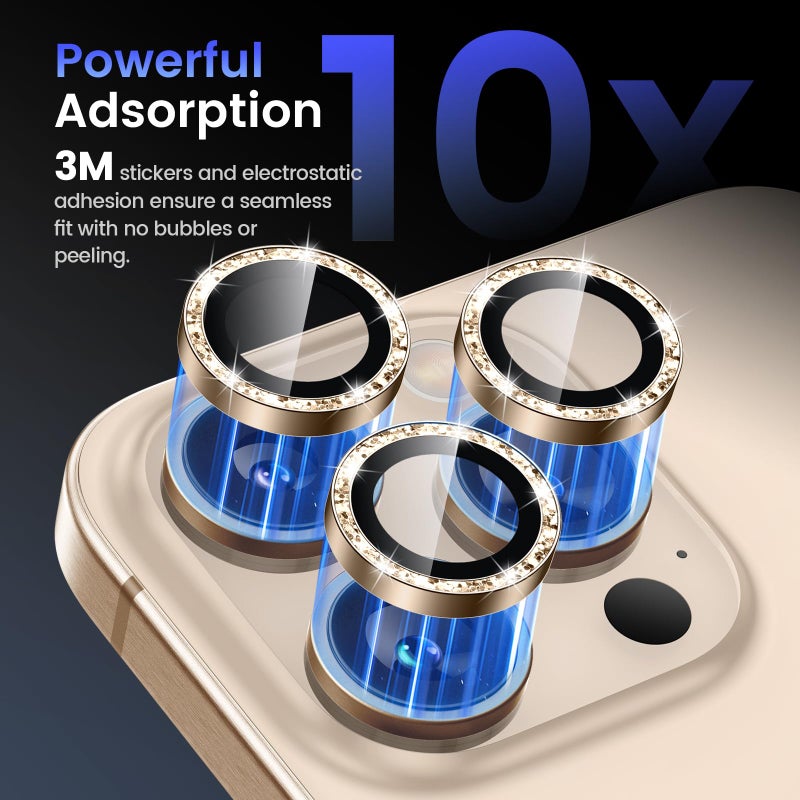 Tensea for iPhone 16 Pro/iPhone 16 Pro Max Camera Lens Protector, 9H Tempered Glass Camera Cover Screen Protector, Metal Individual Ring for iPhone 16 Pro Max 6.9inch iPhone 16Pro 6.3inch 2024 - Image 4