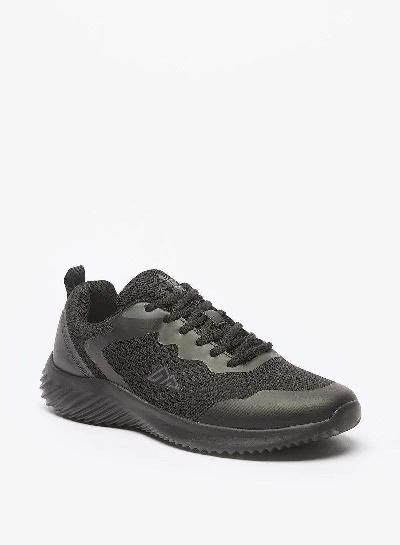أوكلان Textured Sneakers with Lace Up Closure