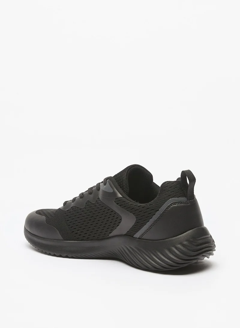 أوكلان Textured Sneakers with Lace Up Closure