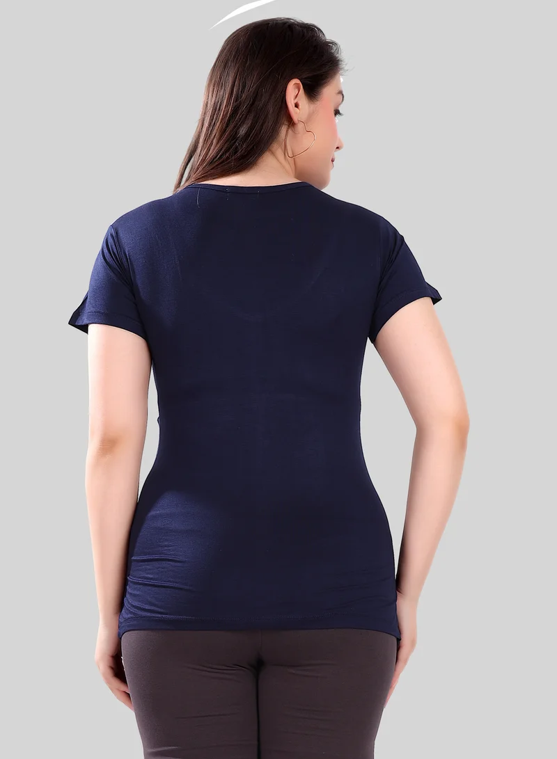 TUMMY TUMMY Combo Pack of 2 Maternity Black and Blue T-shirt