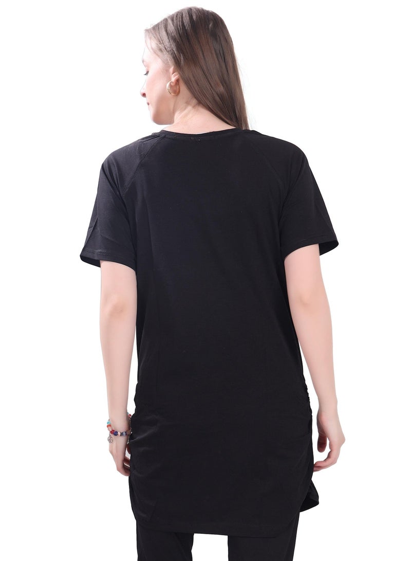 TUMMY Combo Pack of 2 Maternity Black and Blue T-shirt - Image 5
