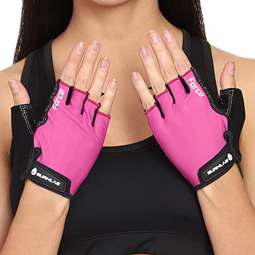 BURNLAB Flex Gym Gloves for Men and Women - Ideal for Weightlifting, Cycling, Crossfit, Offers Good Grip and Soft Padding (Force Pink, Medium) - Image 4