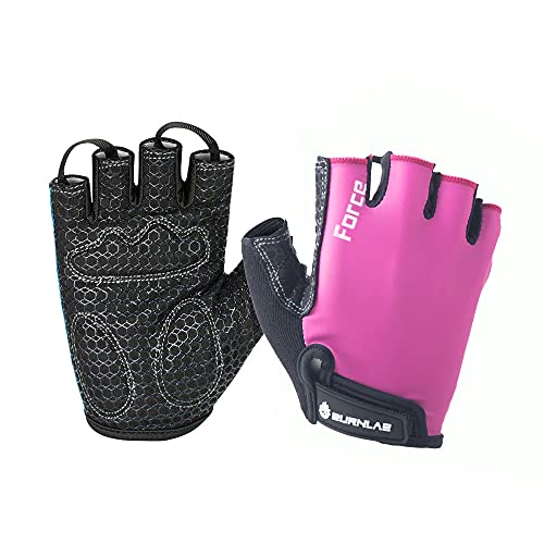 BURNLAB Flex Gym Gloves for Men and Women - Ideal for Weightlifting, Cycling, Crossfit, Offers Good Grip and Soft Padding (Force Pink, Medium) - Image 1