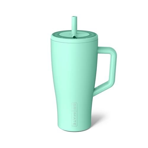 BrÃ¼Mate BrüMate Era 30 oz Tumbler with Handle and Straw | 100% Leakproof Insulated Water Bottle Tumbler with Lid and Flexible SoftSip Straw | Made of Stainless Steel | Cup Holder Friendly | 30oz (Mint) - Image 1