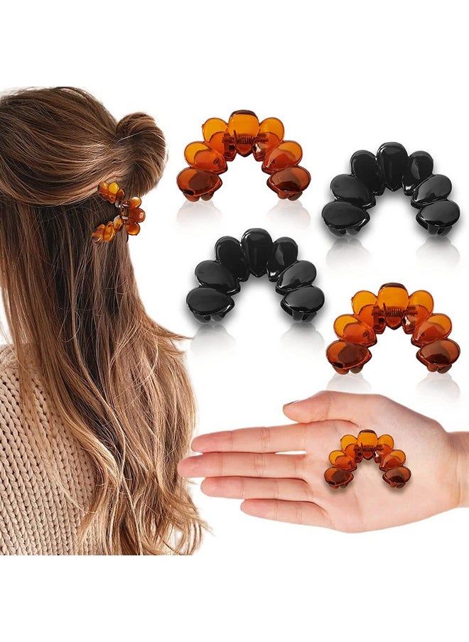 BIRDWARE Hair Clips For Women 4Pcs Claw Clips Butterfly Clips Hair Accessories For Girls Fancy Korean Clutch Stylish Hair Clip Women Medium Hair Clutchers Shell And Black Colour  - Image 1