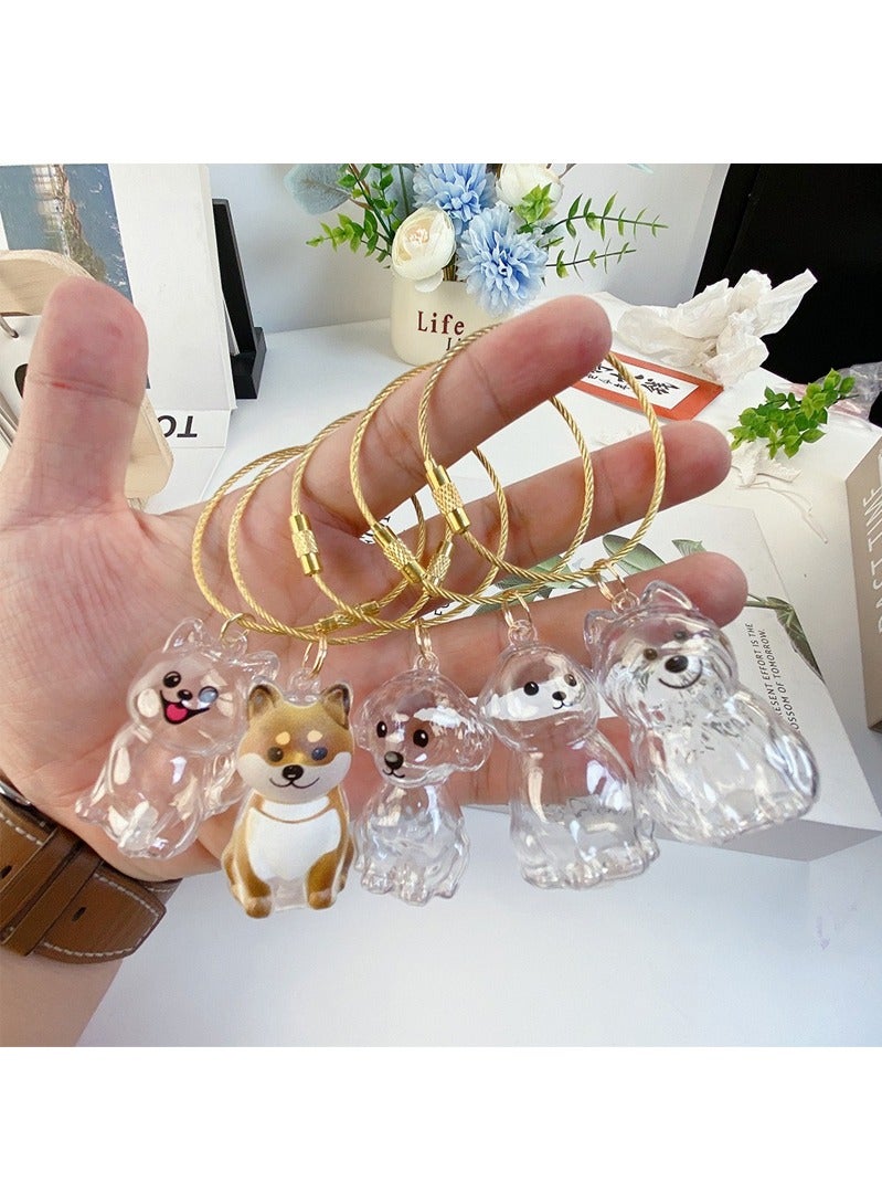 Valshar 5 Dog Hair Keepsakes - Clear Dog Key chain, Puppy Shape Hair Storage Bottle, Sentimental Companion Gift for Pet Lovers - Image 1