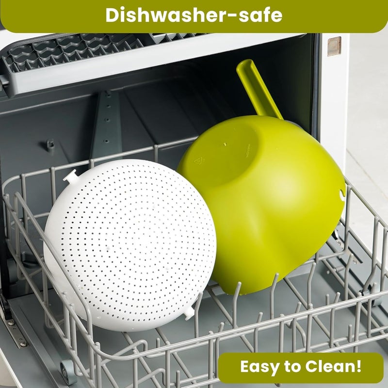 KRUPAVI Plastic Multi Functional Washing Vegetables and Fruit Draining Strainer Detachable Kitchen Strainer Colander Bowl Set Double Layer Drain BasketSalad Bowl Baskets Storage 1Pcs - Image 5