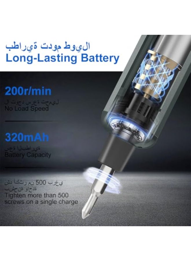 Electric Precision Screwdriver 50 in 1 Precision Screwdriver Set with 40pcs Magnetic Bits Cordless Mini Repair Tool Kit with LED Shadowless Light Dual Mode for Electronics Phone Computer Watch Laptop - Image 3