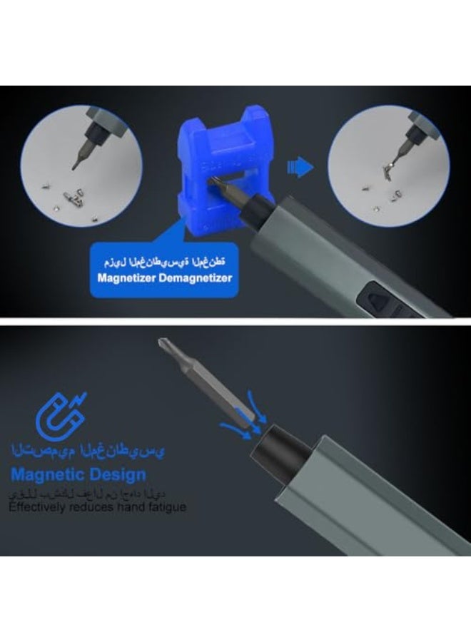 Electric Precision Screwdriver 50 in 1 Precision Screwdriver Set with 40pcs Magnetic Bits Cordless Mini Repair Tool Kit with LED Shadowless Light Dual Mode for Electronics Phone Computer Watch Laptop - Image 5