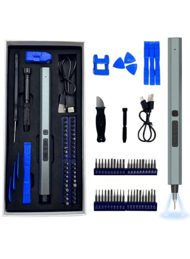 Electric Precision Screwdriver 50 in 1 Precision Screwdriver Set with 40pcs Magnetic Bits Cordless Mini Repair Tool Kit with LED Shadowless Light Dual Mode for Electronics Phone Computer Watch Laptop - Image 1