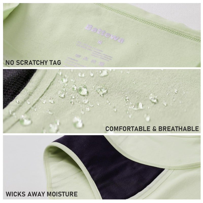 BATTEWA Washable Absorbency Incontinence Regular Underwear for Women, Reusable Leak Proof Protection Panties for Bladder Leakage(5Color, Large, 5 Pack) - Image 5