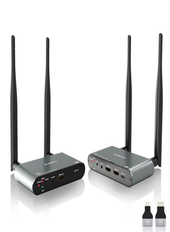 اس في بيوني جهاز إرسال واستقبال لاسلكي SVBONY TransAir2 HDMI بدقة 4K، مع موسع نطاق يصل مداه إلى 300 متر/984 قدمًا، مزود بمخرج HDMI حلقي، و9 قنوات 5G، وخالٍ من التداخل، وموسع نطاق الأشعة تحت الحمراء، لتوصيل أجهزة الكمبيوتر، ونتفليكس، وبلاي ستيشن 4/5، والتلفزيون، وجهاز العرض. - Image 1
