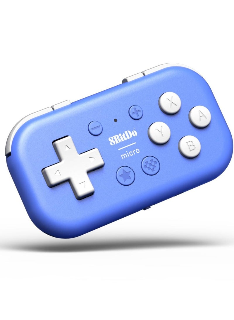 8Bitdo Micro Bluetooth Gamepad Pocket-sized Mini Controller for Switch, Android, and Raspberry Pi, Supports Keyboard Mode (Blue) - Image 1
