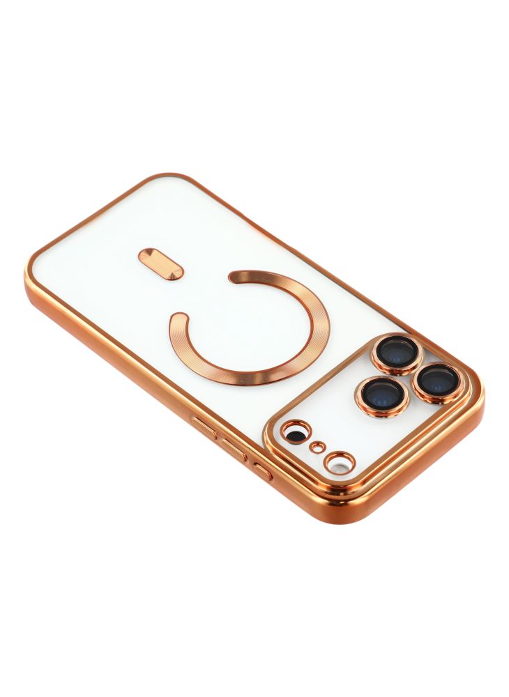 For iPhone 17 Pro Case Compatible with MagSafe Electroplated TPU Phone Cover with Lens Film - Orange - Image 5