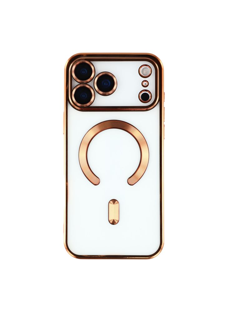 For iPhone 17 Pro Case Compatible with MagSafe Electroplated TPU Phone Cover with Lens Film - Orange - Image 3