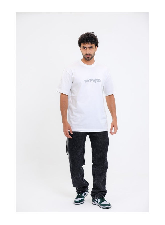 WHITE RABBIT "The Roots" Printed Short Sleeves White T-Shirt - Image 5