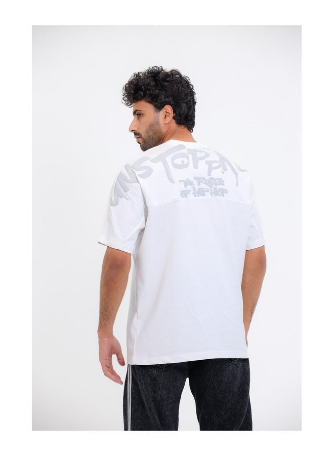 WHITE RABBIT "The Roots" Printed Short Sleeves White T-Shirt - Image 2