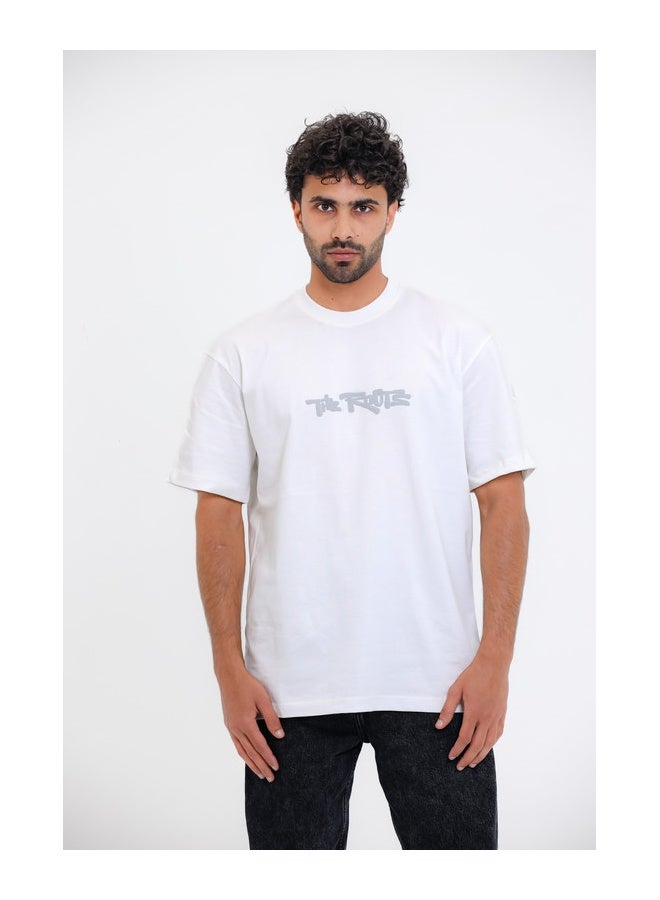 WHITE RABBIT "The Roots" Printed Short Sleeves White T-Shirt - Image 1