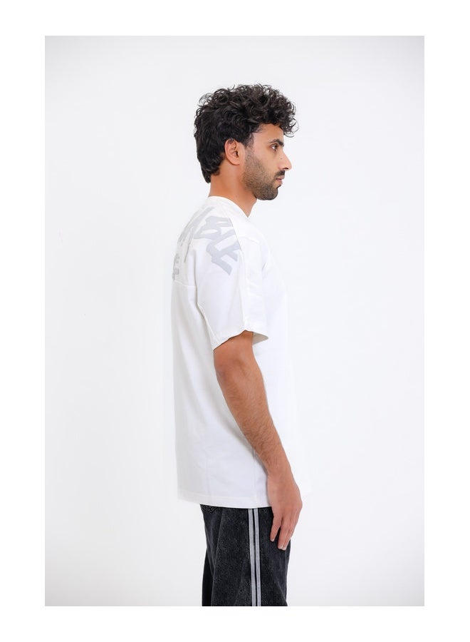 WHITE RABBIT "The Roots" Printed Short Sleeves White T-Shirt - Image 4