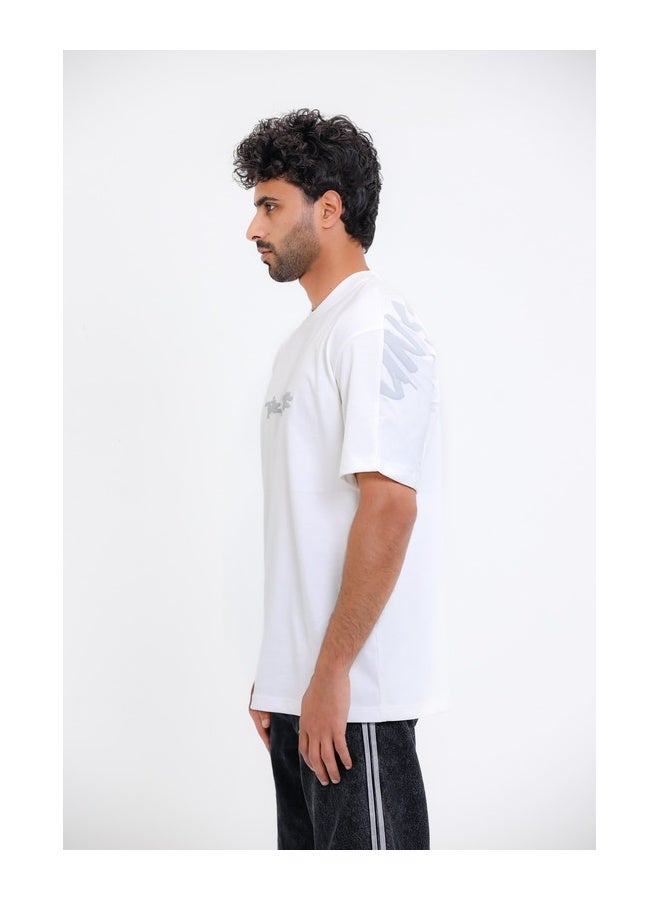 WHITE RABBIT "The Roots" Printed Short Sleeves White T-Shirt - Image 3