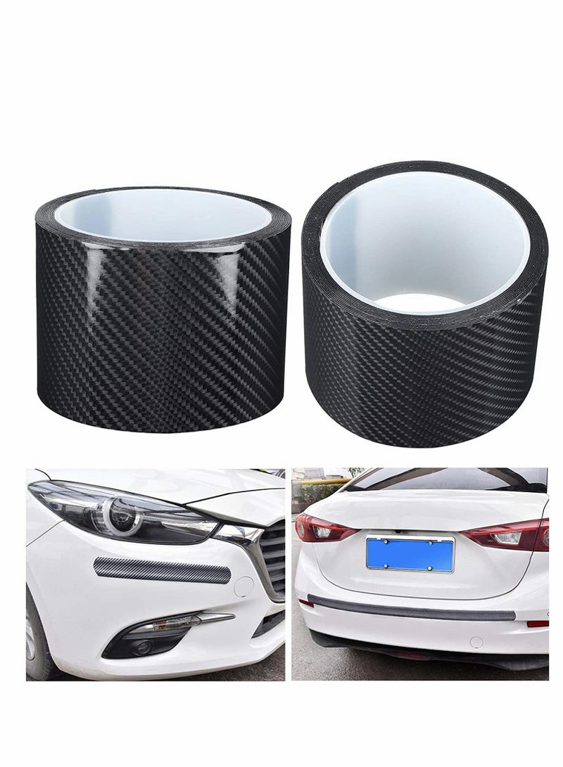 Carbon Fiber Sticker, Car Sill Protectors Strips Black Carbon Fiber Protective Film Car Door Edge Guard Anti-scratch Sticker Protect Scratch Protection Device Suitable for Most Cars(7CM*3M) 1 Roll - Image 3