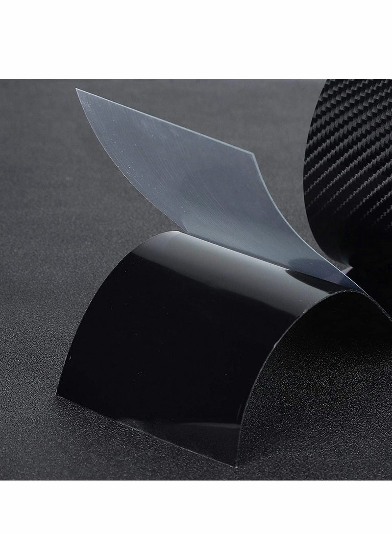 Carbon Fiber Sticker, Car Sill Protectors Strips Black Carbon Fiber Protective Film Car Door Edge Guard Anti-scratch Sticker Protect Scratch Protection Device Suitable for Most Cars(7CM*3M) 1 Roll - Image 5