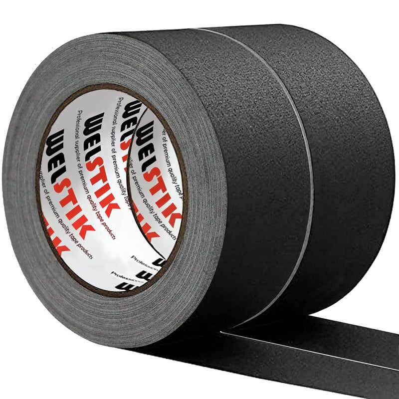WELSTIK 2 Pack Black Gaffers Tape,2"X 33 Yards Heavy Duty Gaffers Tape,Waterproof Matte Finish Gaff Tape,Residue Free,Non Reflective,Easy to Tear - Image 1