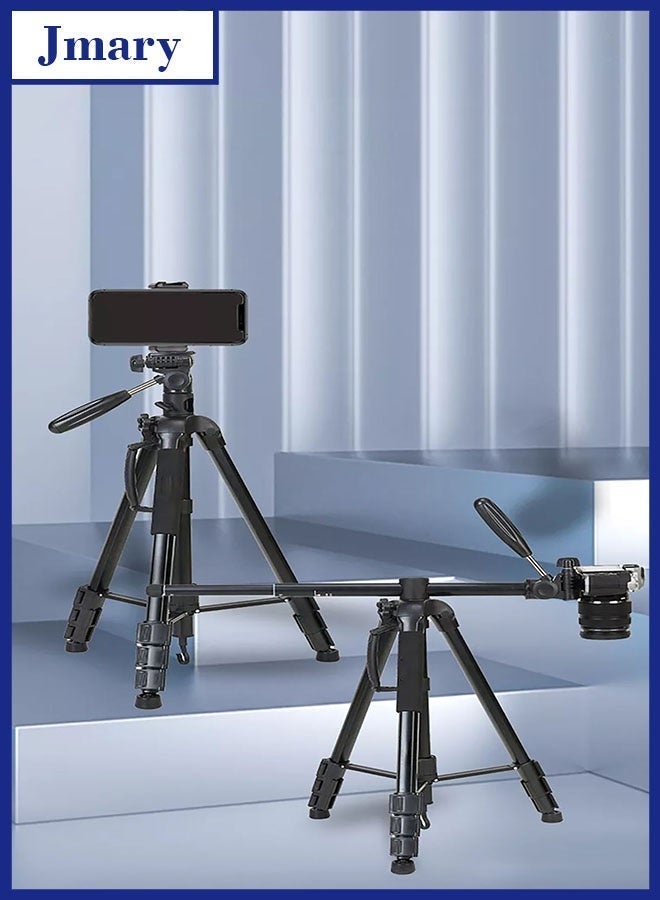 Jmary Horizontal Rotatable Center Column tripod Lightweight Travel Aluminum Stand Professional Camera Tripod Stand Multifunctional Professional Tripod 360¬∞ Rotation Tripod Stand (KP-2294) - Image 1