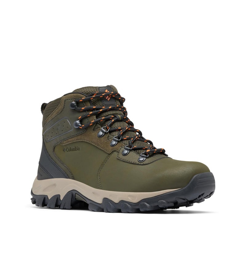 Columbia Mens Newton Ridge Plus II Waterproof Hiking Boot, Deep Olive/Desert Sun, 10 Wide - Image 1