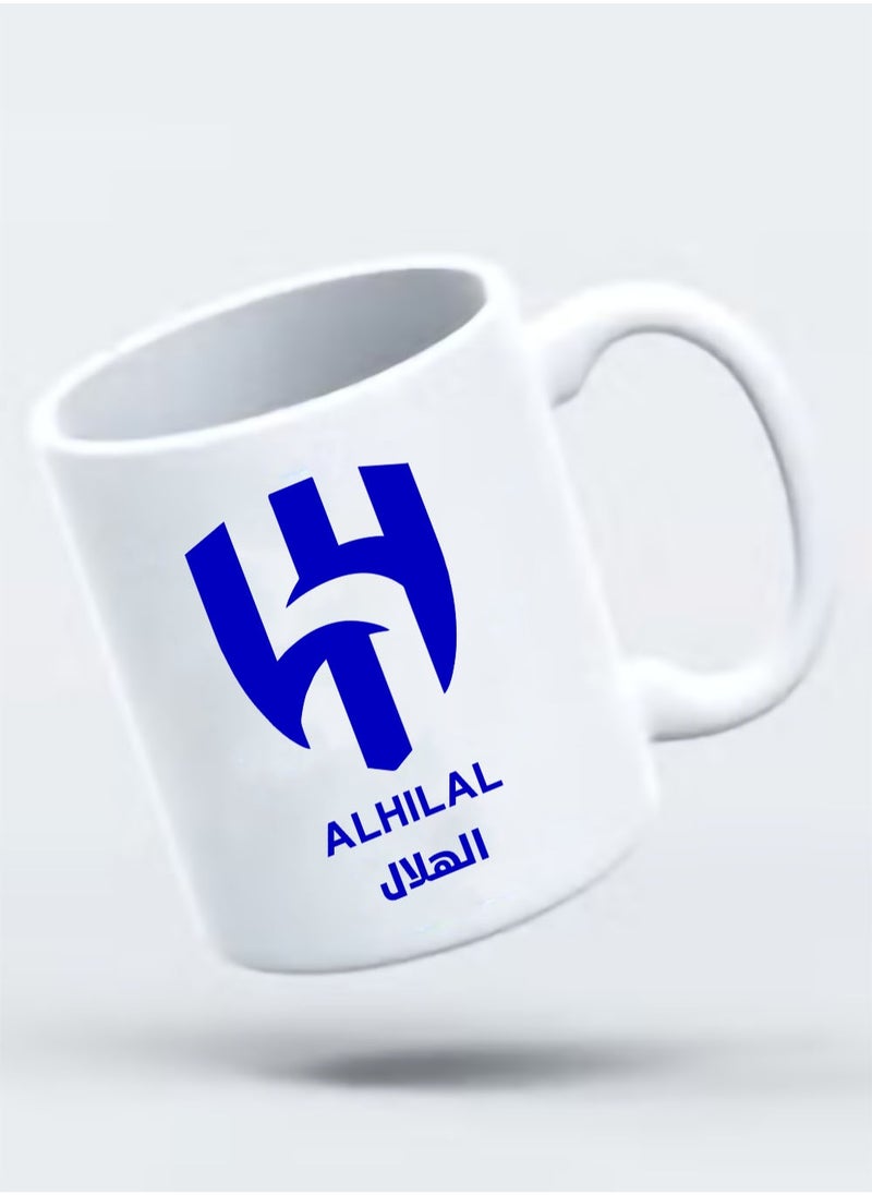 حكاية شمعة مج من السيراميك بطبعة تصميم هلالي  بلون أبيض  - Image 3