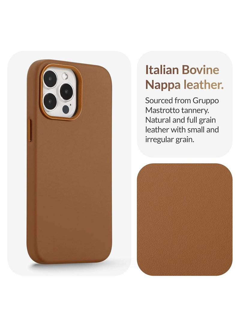 MUNTAQI For iPhone 14 Pro Max European Nappa Leather Case - Smoothen and Soften Over Time - Compatible with Magsafe - Image 3