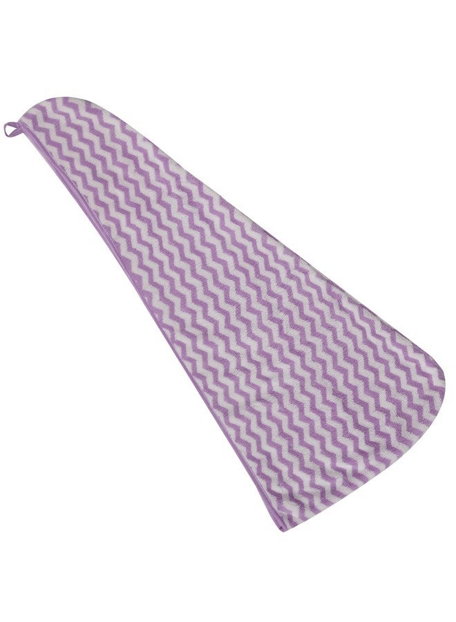 Black gold The Finer Touch Balck Gold The Finer Touch Premium Pure Cotton Zig ZAG Hair Towel | Purple | Pack of 1 - Image 2