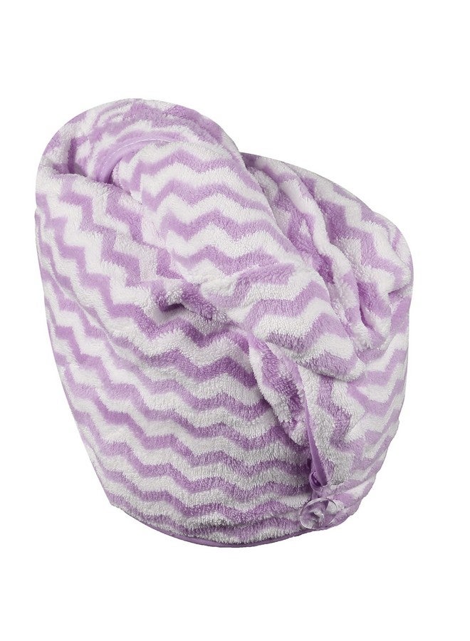 Black gold The Finer Touch Balck Gold The Finer Touch Premium Pure Cotton Zig ZAG Hair Towel | Purple | Pack of 1 - Image 5