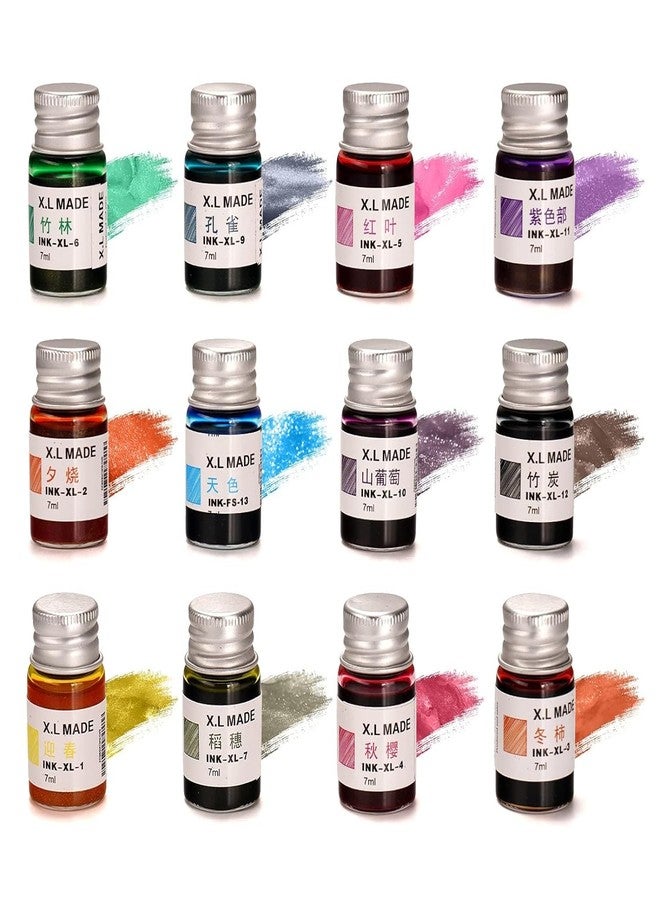 KRYTONE Glass Pen Set Calligraphy Dip Pens,12 Colorful Inks,Caligraphy Sets for Art, Writing, Signature, Decoration, Gift - Image 3