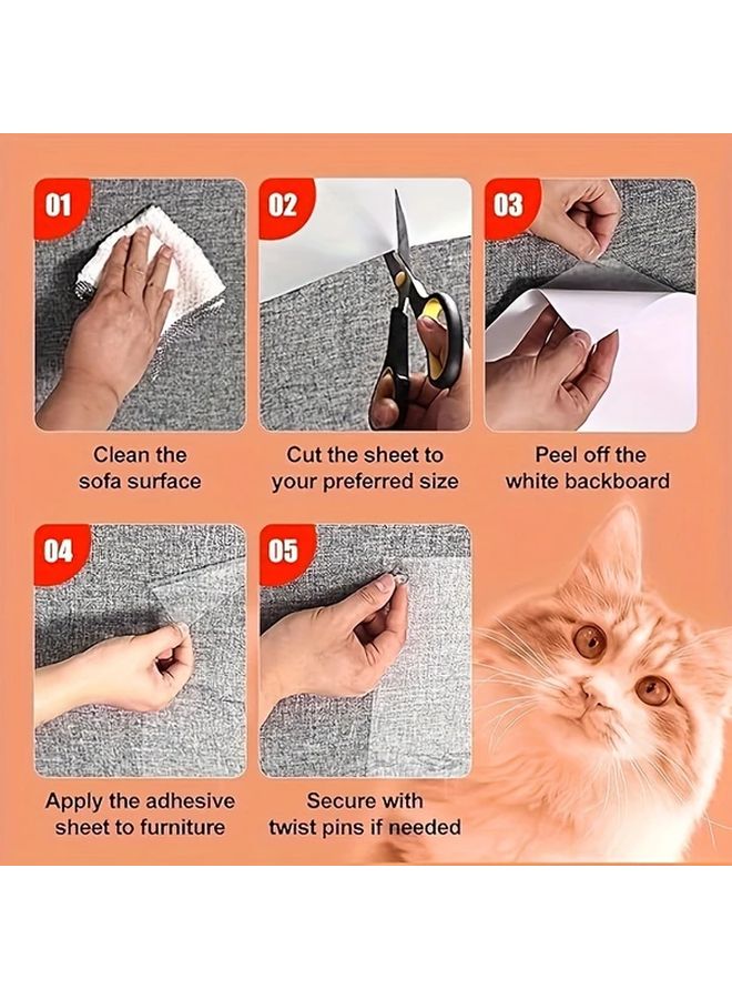 10 Pack Transparent Cat Scratch Tape Waterproof PVC Furniture Protector Double Sided - Image 3