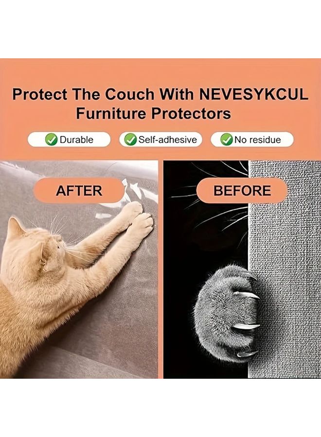 10 Pack Transparent Cat Scratch Tape Waterproof PVC Furniture Protector Double Sided - Image 4